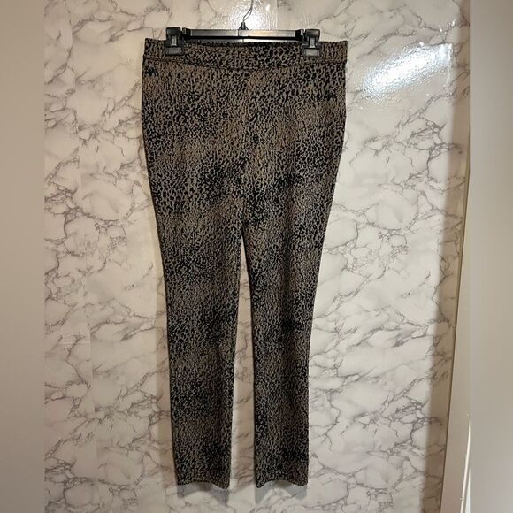 Free People Knit Leggings in Leopard Print Combo Vintage Tan Beige Size S - Picture 1 of 4